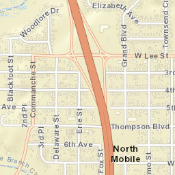 North Mobile Alabama Street Map