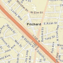 Prichard Alabama Street Map