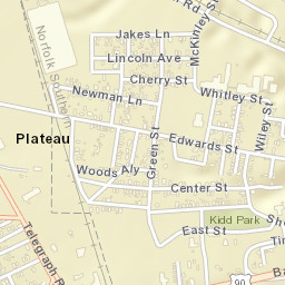 Plateau Alabama Street Map