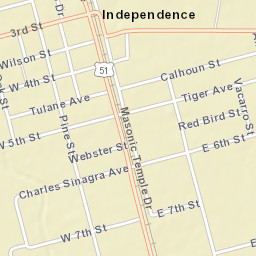 509-523 West Railroad Avenue, Independence Street Map
