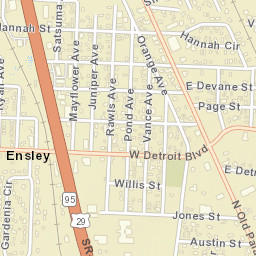 Ensley Florida Street Map