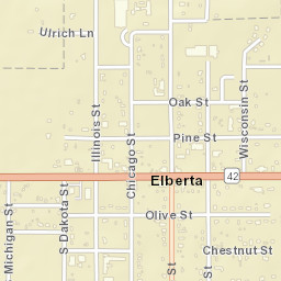 Elberta Alabama Street Map
