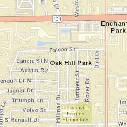 Oak Hill Park Florida Street Map