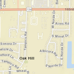 Oak Hill Florida Street Map