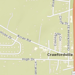 Crawfordville Florida Street Map