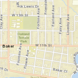 Baker Florida Street Map