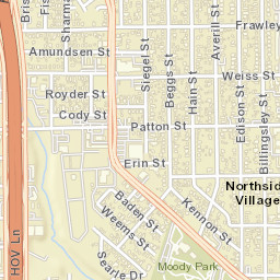 West Interstate 45 Service Road & Interstate 45 Houston Street Map