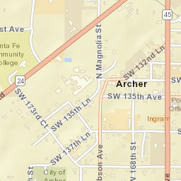 Archer Florida Street Map