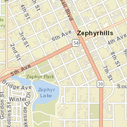 Zephyrhills Florida Street Map