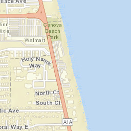 Canova Beach Florida Street Map