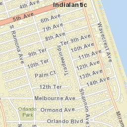 Indialantic Florida Street Map