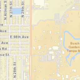 Busch Gardens Adventure Park Tampa, Tampa, FL Street Map