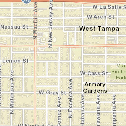 West Tampa Florida Street Map