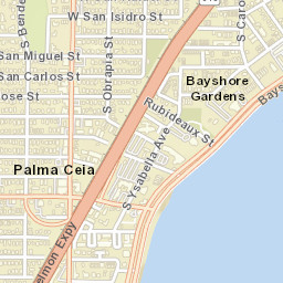 Palma Ceia Florida Street Map