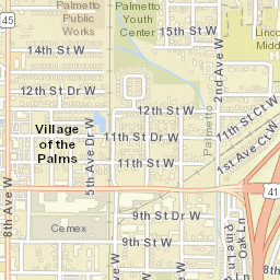 Palmetto Florida Street Map