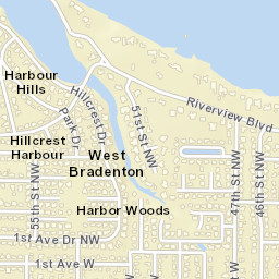 West Bradenton Florida Street Map