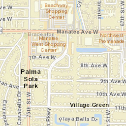 Palma Sola Park Florida Street Map
