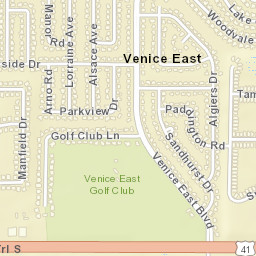 Venice East Florida Street Map