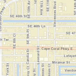 Cape Coral, Florida Street Map