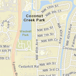 Coconut Creek Park Florida Street Map