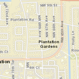 Plantation Gardens Florida Street Map