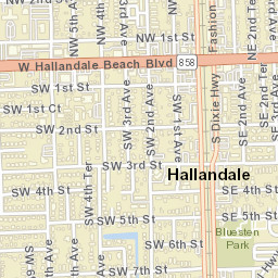Hallandale Beach Florida Street Map