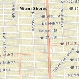Miami Shores Florida Street Map