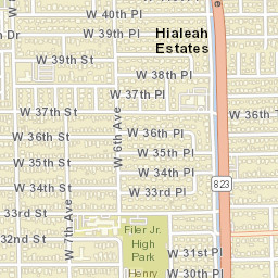 Hialeah Estates Florida Street Map