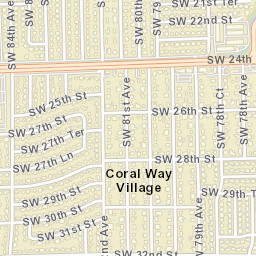 Coral Way Village Florida Street Map