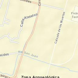 Mexico Pyramid of the Sun Street Map