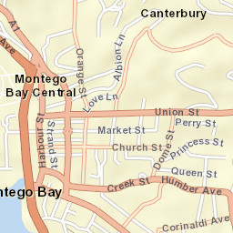 Down Town Montego Bay Street Map