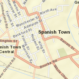 Spanish Town Street Map