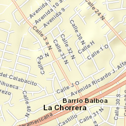 La Chorrera Street Map