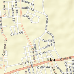 Tibú Street Map