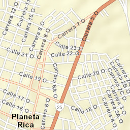 Planeta Rica Street Map