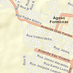 Águas Formosas Street Map