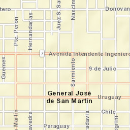 General José de San Martín Street Map
