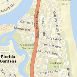 Gold Coast, Australia Street Map