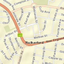 Rutherford Street Map