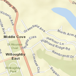 Middle Cove Street Map