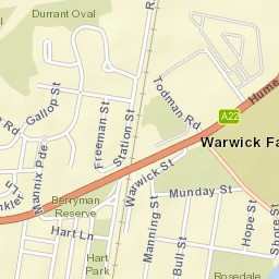Warwick Farm Street Map