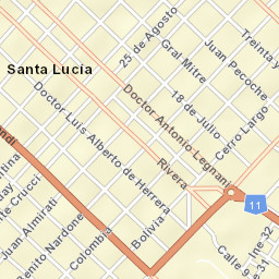 Santa Lucía Street Map