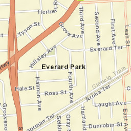 Everard Park Street Map