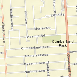 Cumberland Park Street Map