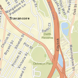 Travancore Street Map