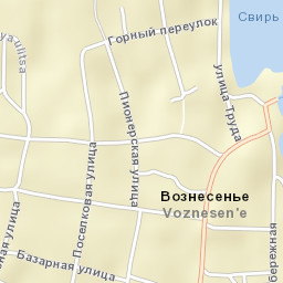 Voznesen’ye Street Map