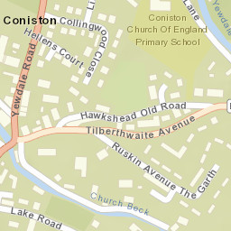 Yewdale Rd, Lake District National Park, Coniston, Cumbria LA Street Map