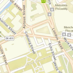 Piccadilly Station, Manchester M1, UK Street Map