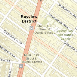 1501-1599 Newcomb Ave San Francisco Street Map