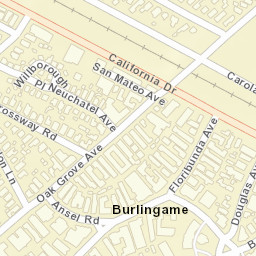 736 California Dr, Burlingame, CA 94010, USA Street Map